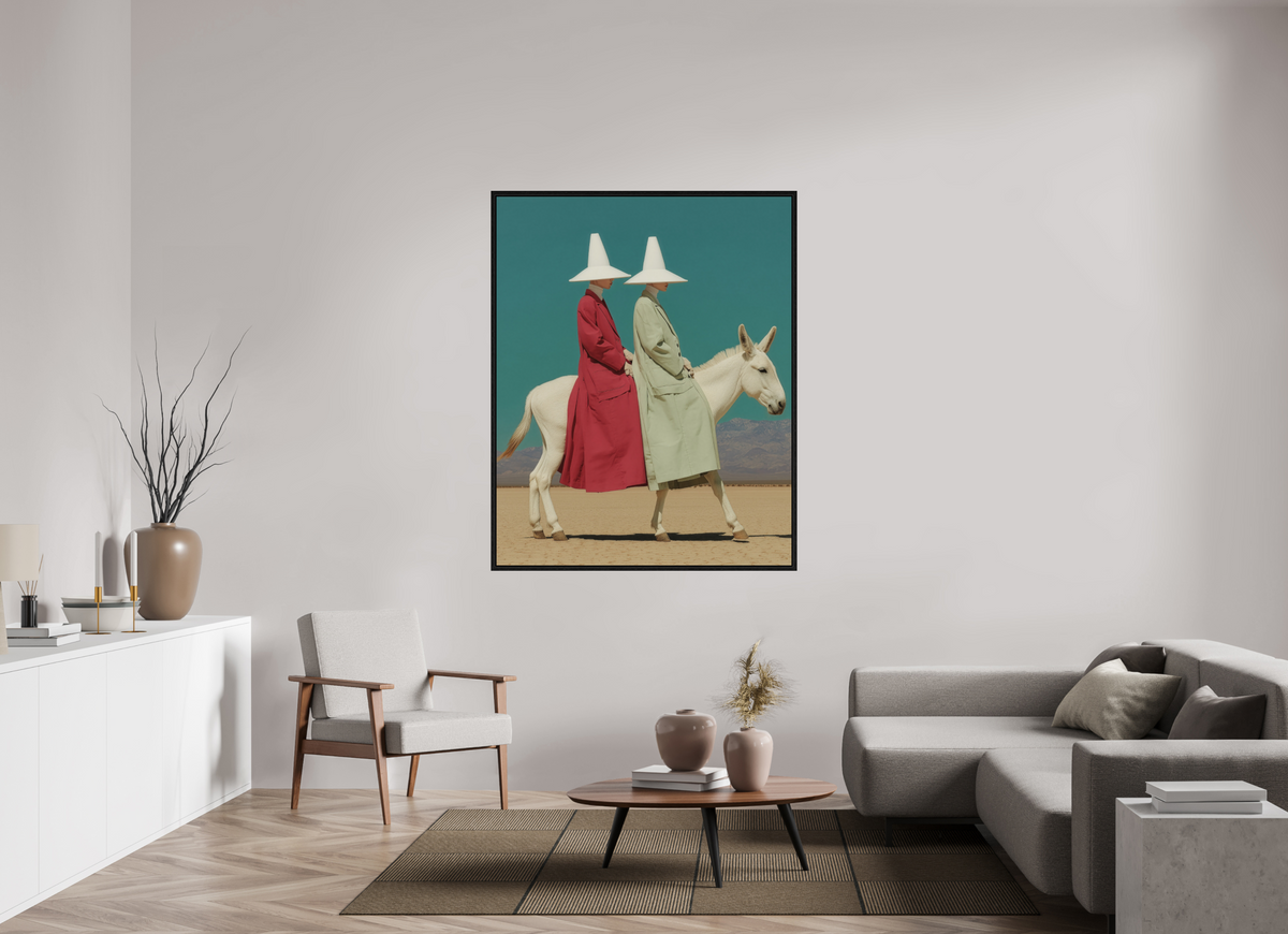 120 x 150 cm, Floater Frame Red Horizon IV