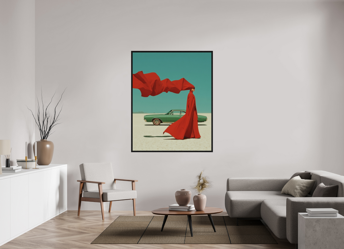 120 x 150 cm, Floater Frame Red Horizon XVI