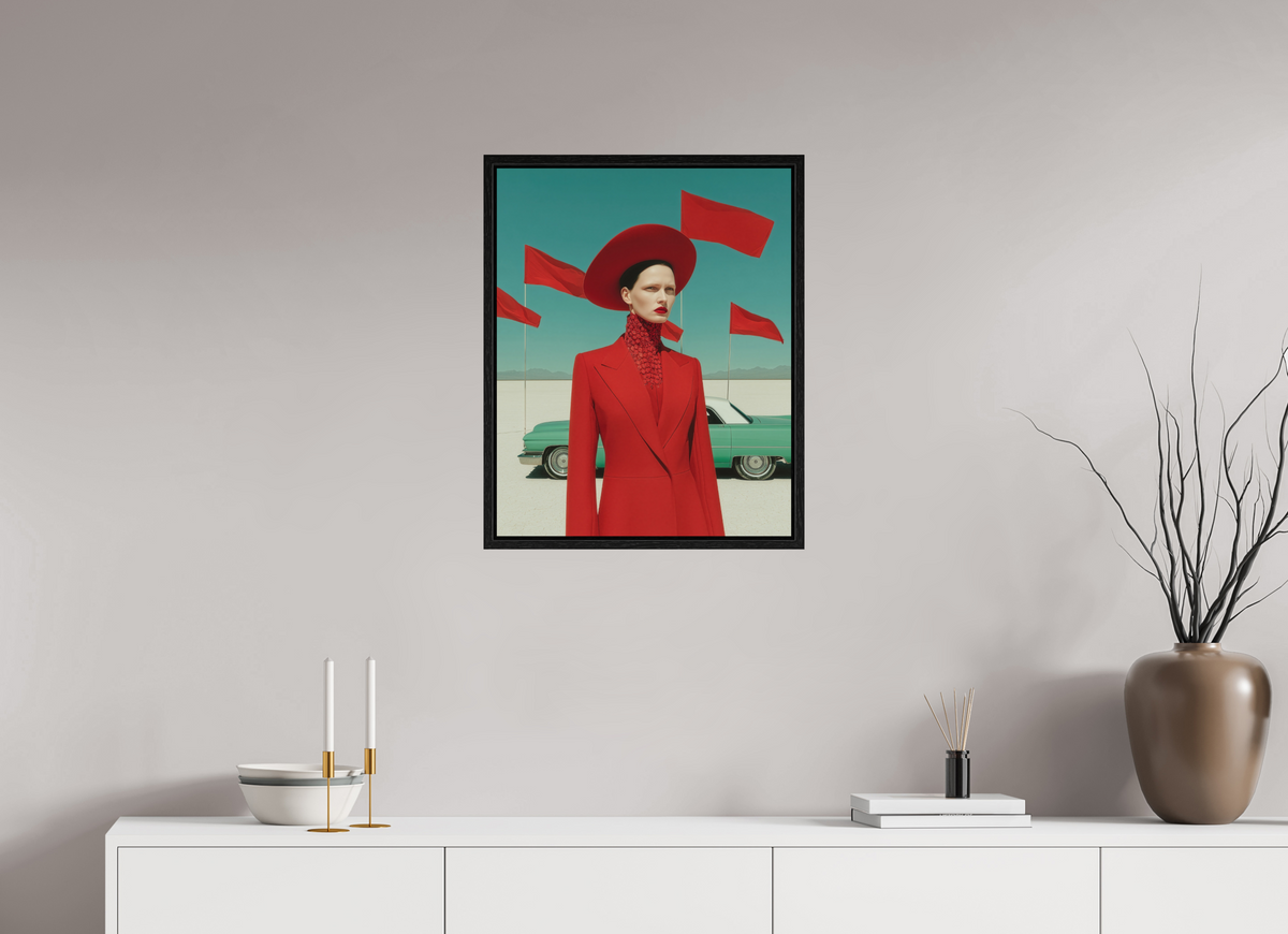 50 x 62,5 cm, Floater Frame Red Horizon I