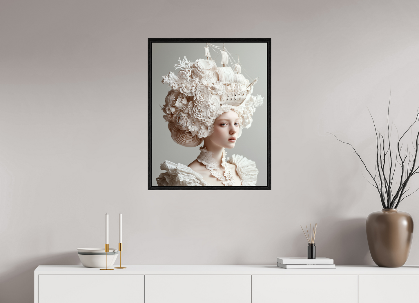 60 x 75 cm, Floater Frame Hairdo XXIV