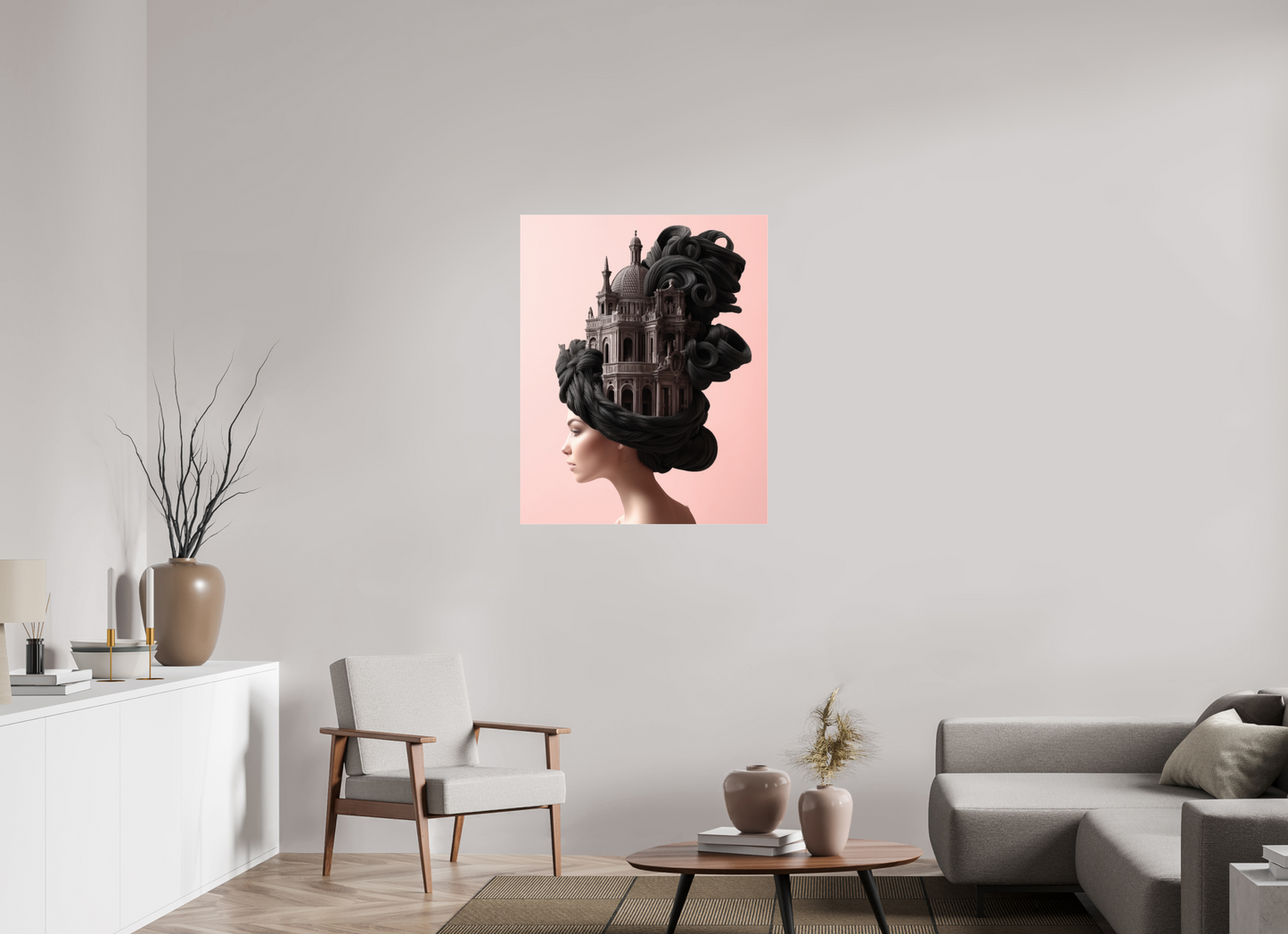 80 x 100 cm, Photo Print Under Acrylic Glass Hairdo XV