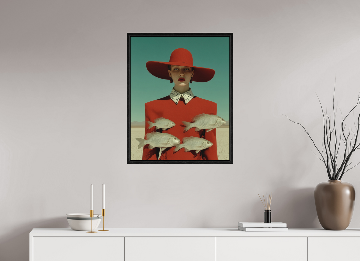 60 x 75 cm, Floater Frame Red Horizon VI