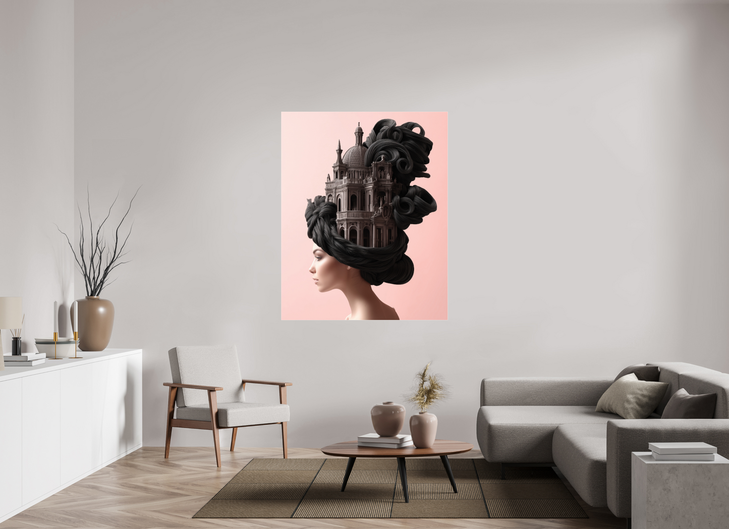 120 x 150 cm, Photo Print Under Acrylic Glass Hairdo XV