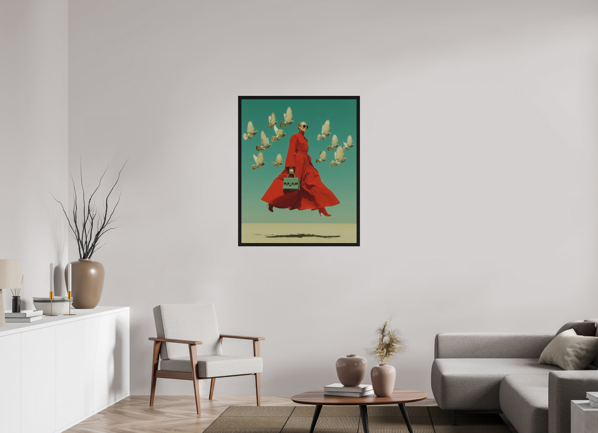 80 x 100 cm, Floater Frame Red Horizon XI