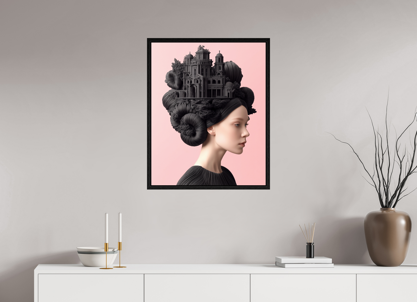 60 x 75 cm, Floater Frame Hairdo IXX