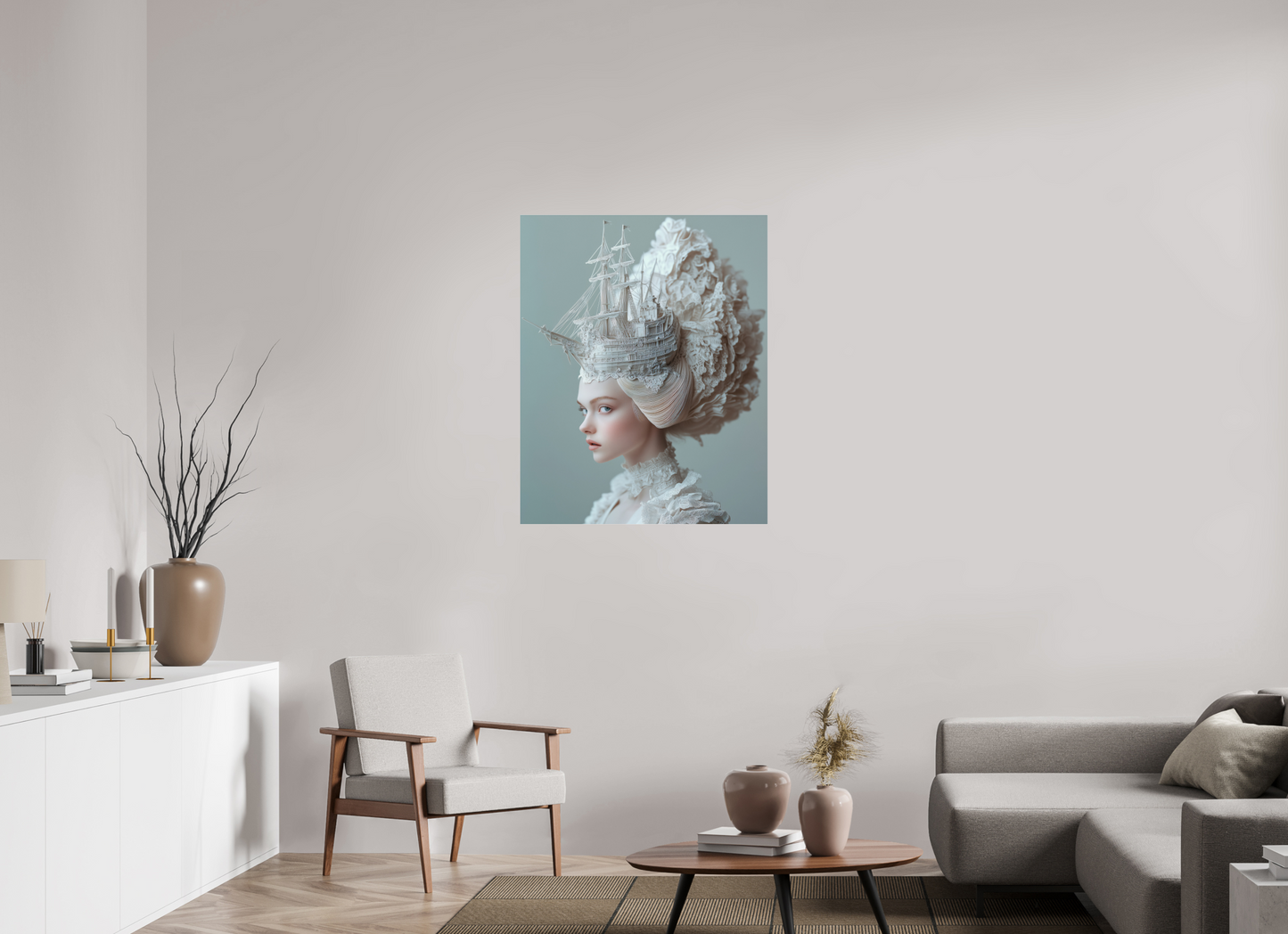 80 x 100 cm, Photo Print Under Acrylic Glass Hairdo XVII