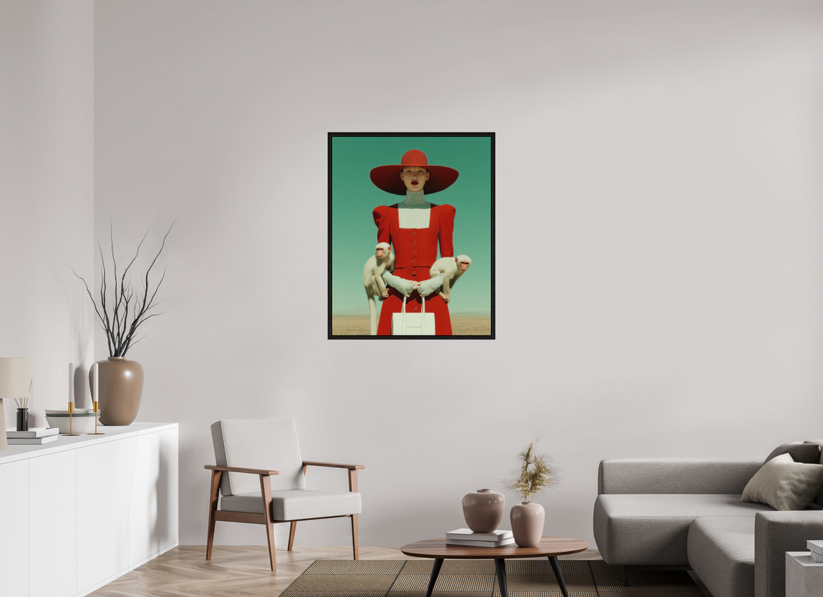 80 x 100 cm, Floater Frame Red Horizon III