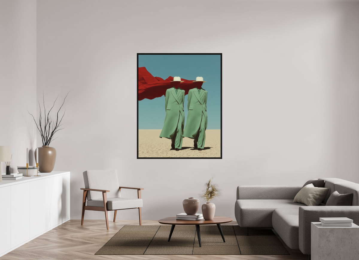 120 x 150 cm, Floater Frame Red Horizon XIII
