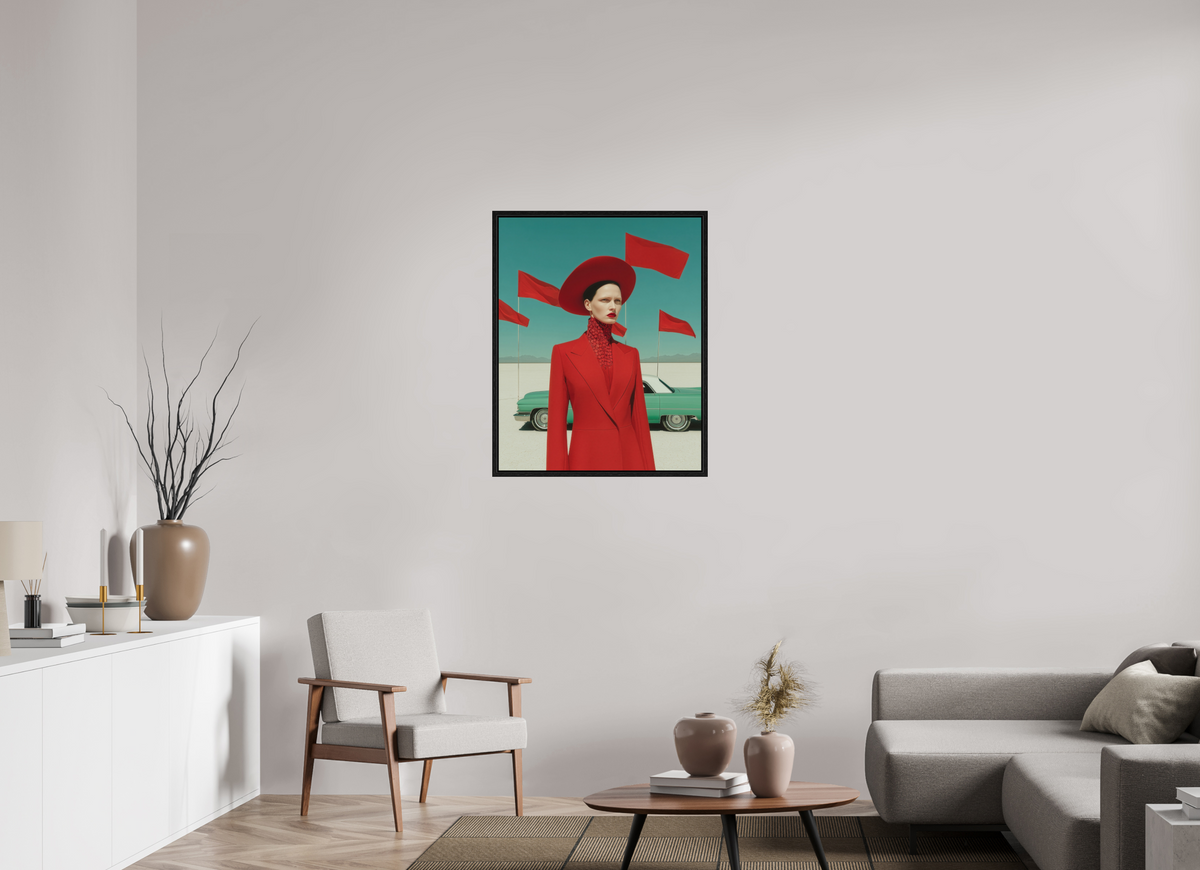 70 x 87,5 cm, Floater Frame Red Horizon I