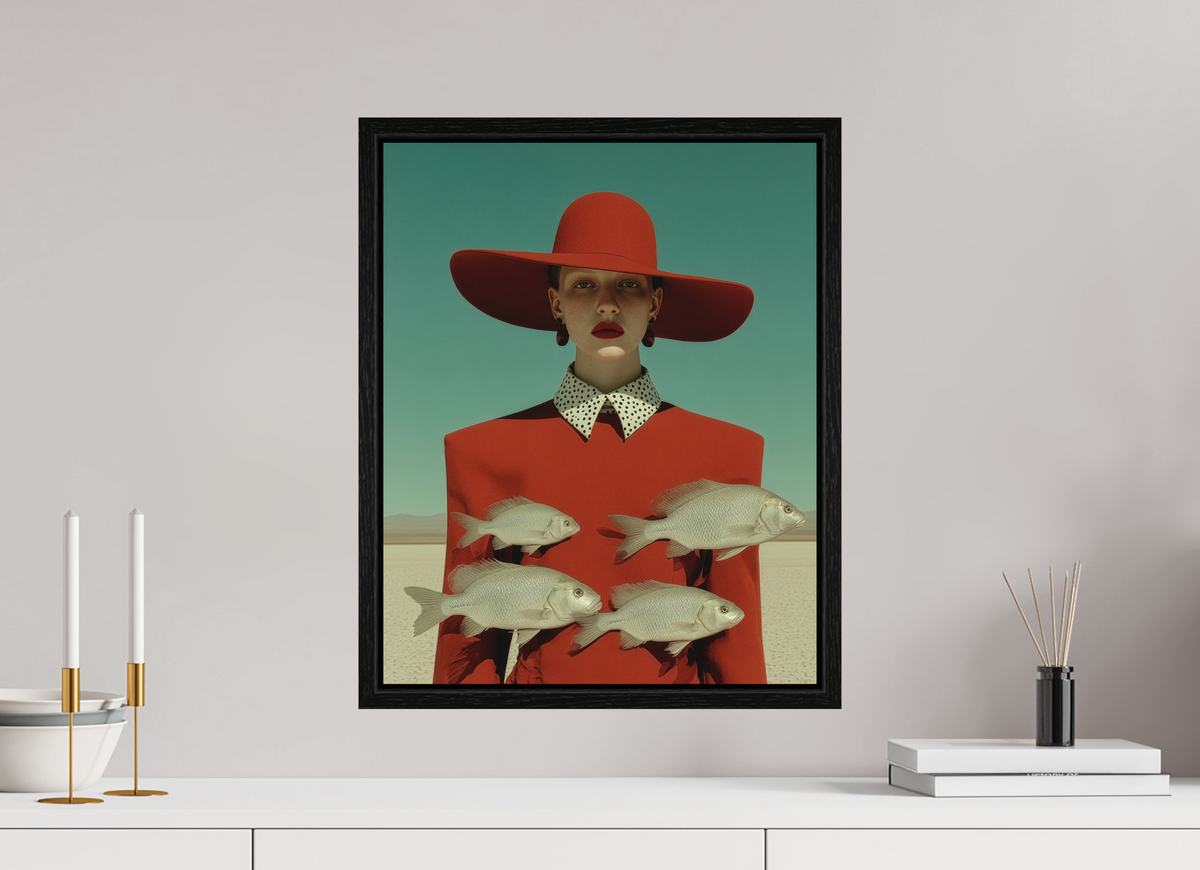 40 x 50 cm, Floater Frame Red Horizon VI