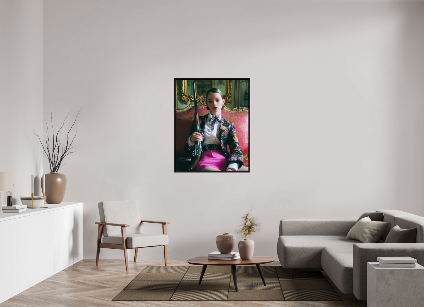 90 x 112,5 cm, Floater Frame Hunting Season I