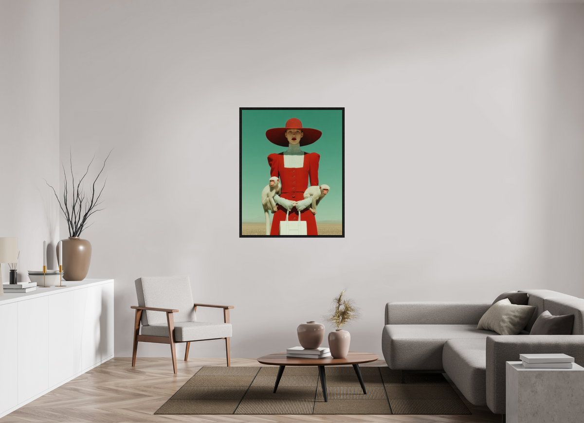 90 x 112,5 cm, Floater Frame Red Horizon III