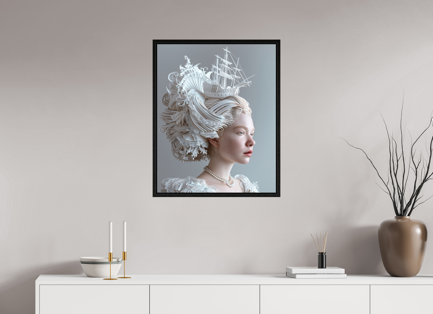 60 x 75 cm, Floater Frame Hairdo XVIII