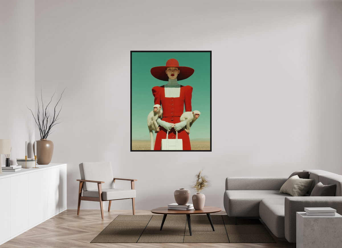120 x 150 cm, Floater Frame Red Horizon III