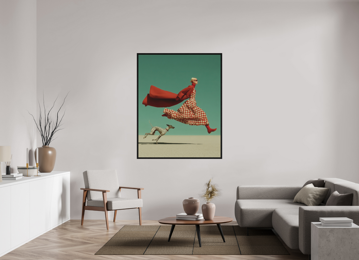 120 x 150 cm, Floater Frame Red Horizon II