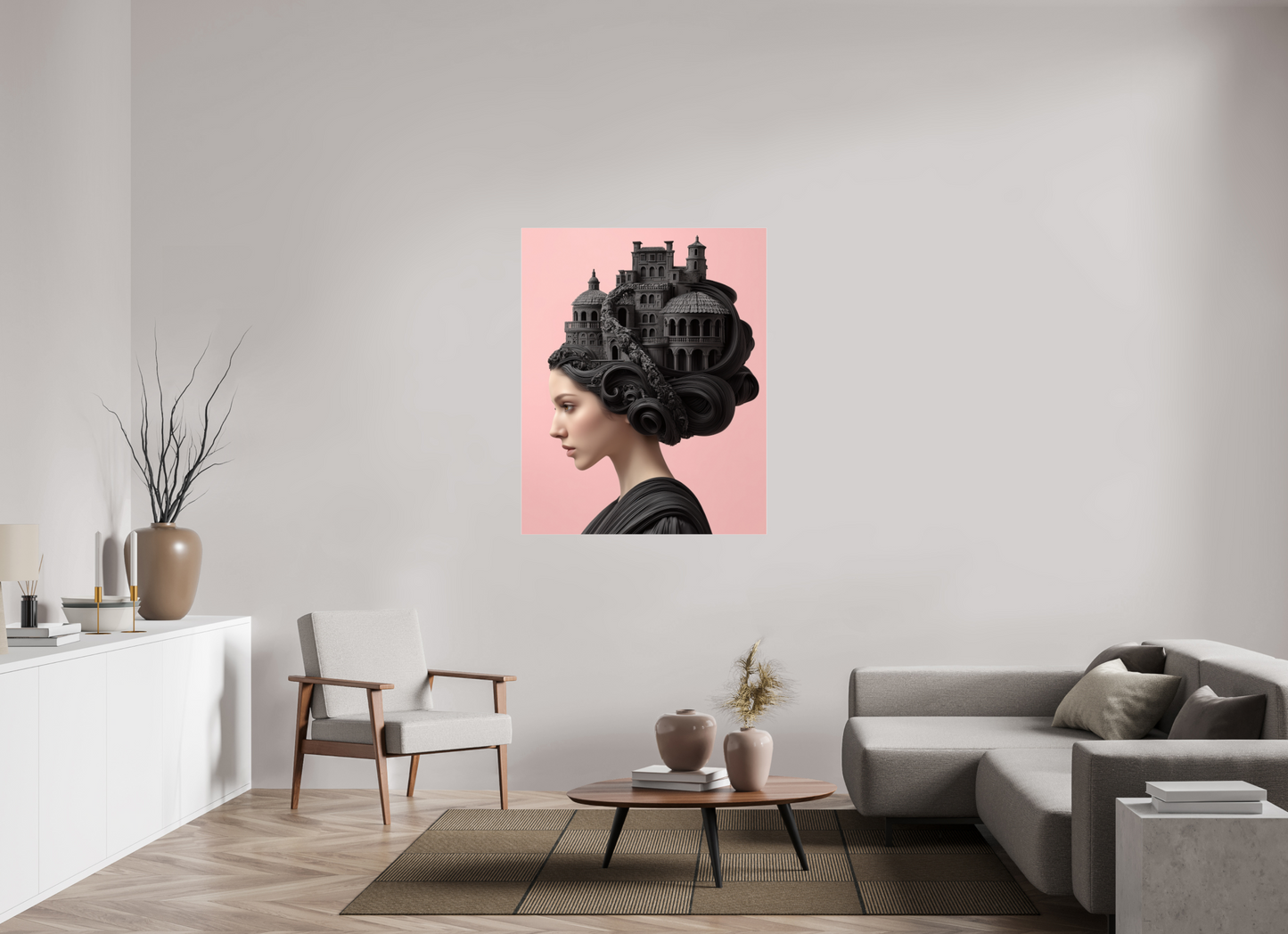 100 x 125 cm, Photo Print Under Acrylic Glass Hairdo XVI