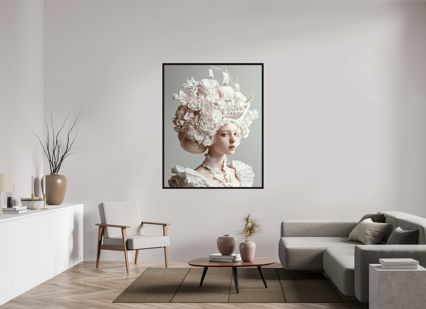 120 x 150 cm, Floater Frame Hairdo XXIV