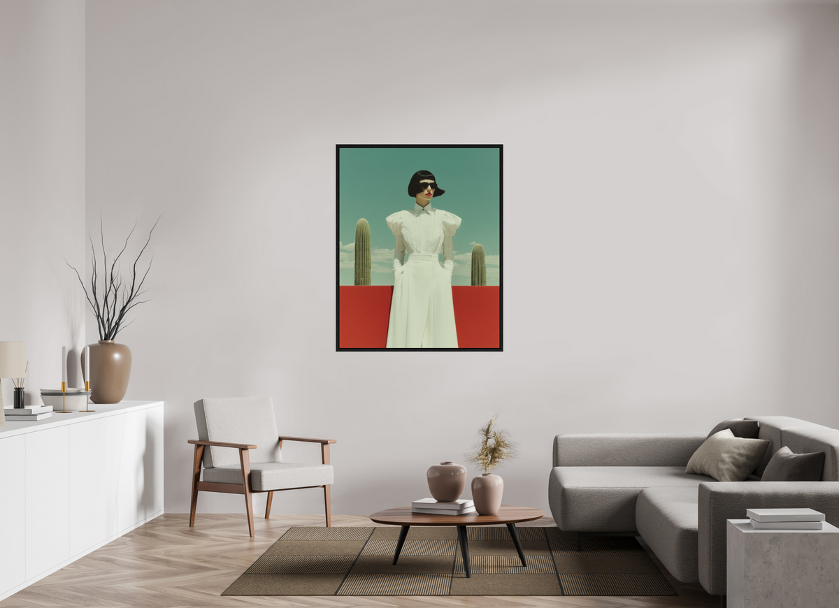 100 x 125 cm, Floater Frame Red Horizon XII