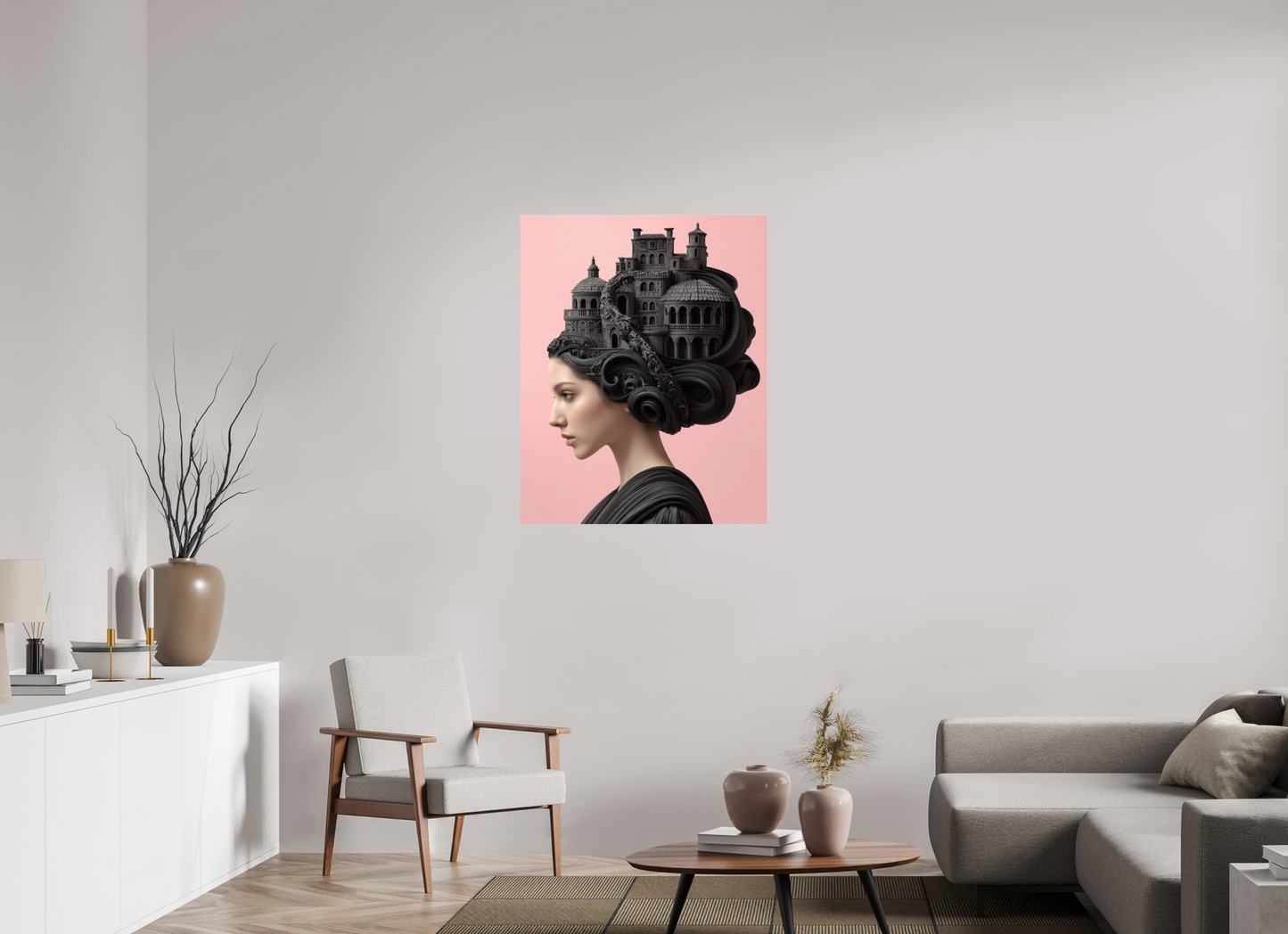 80 x 100 cm, Photo Print Under Acrylic Glass Hairdo XVI