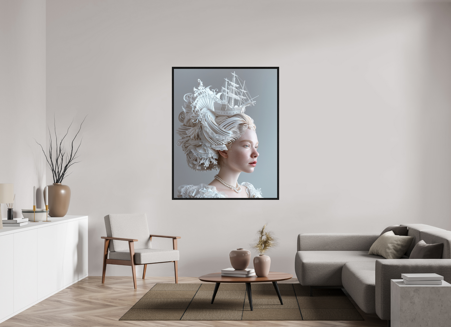 120 x 150 cm, Floater Frame Hairdo XVIII