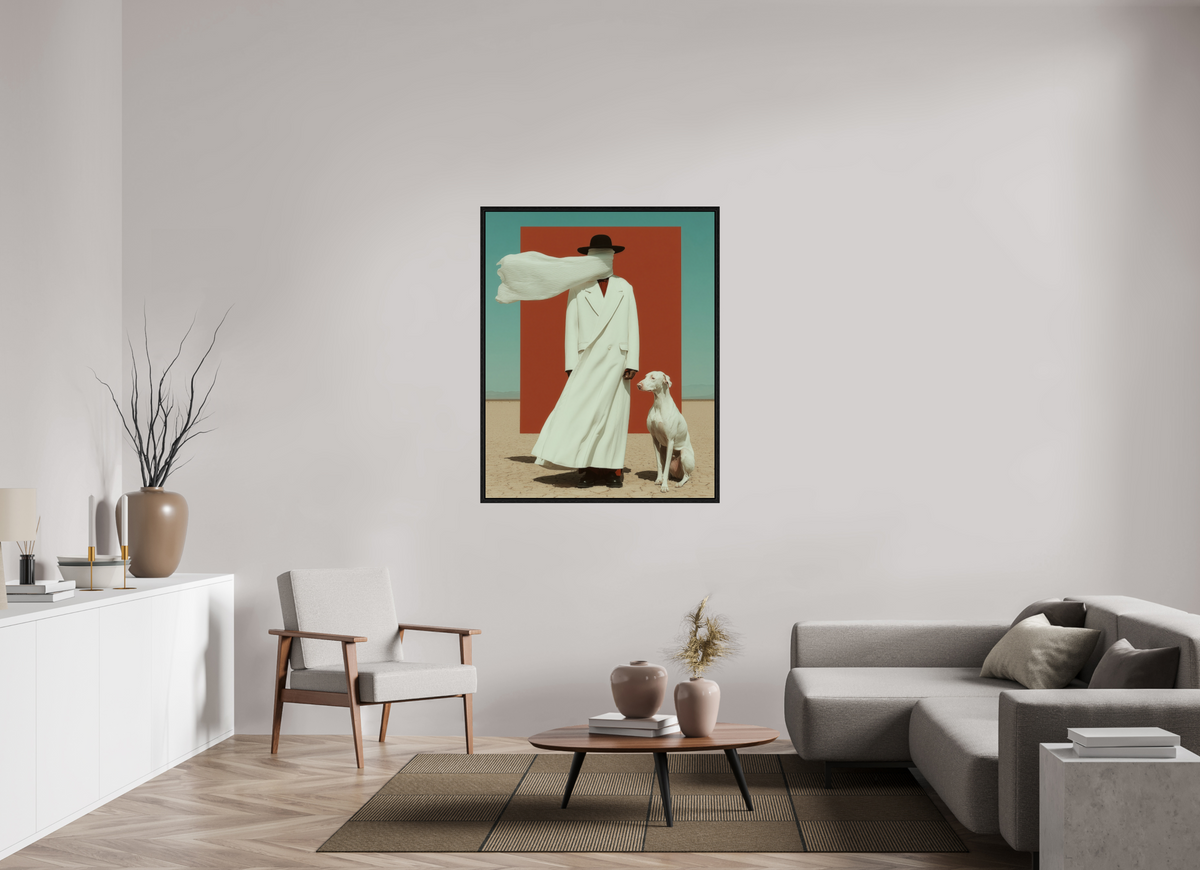 100 x 125 cm, Floater Frame Red Horizon VIII