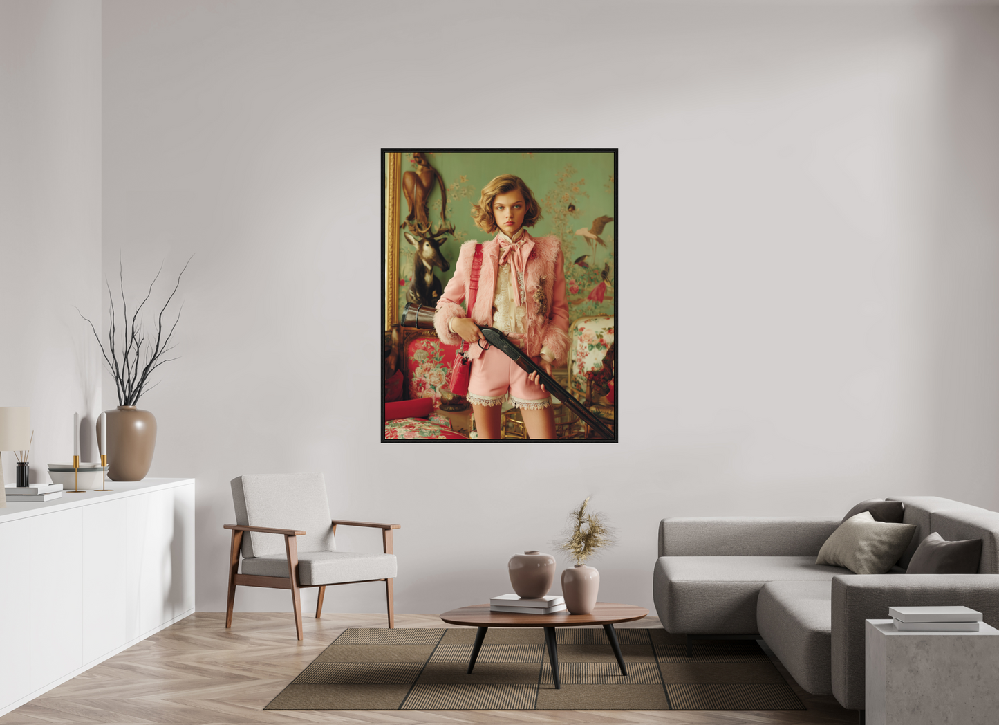 120 x 150 cm, Floater Frame Hunting Season III