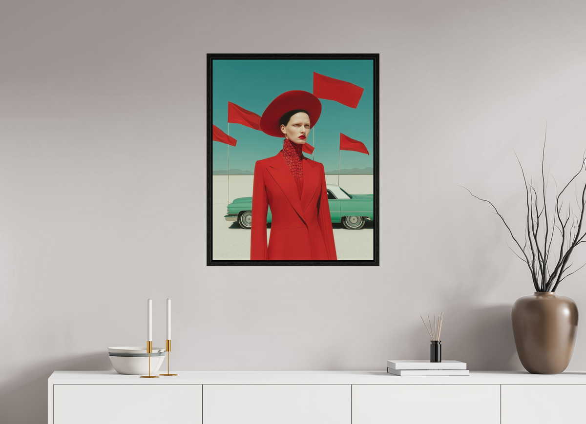 60 x 75 cm, Floater Frame Red Horizon I