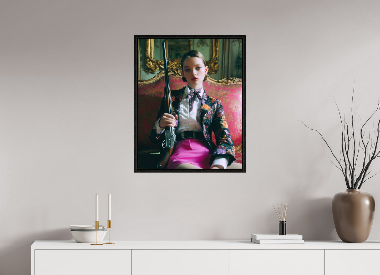 60 x 75 cm, Floater Frame Hunting Season I