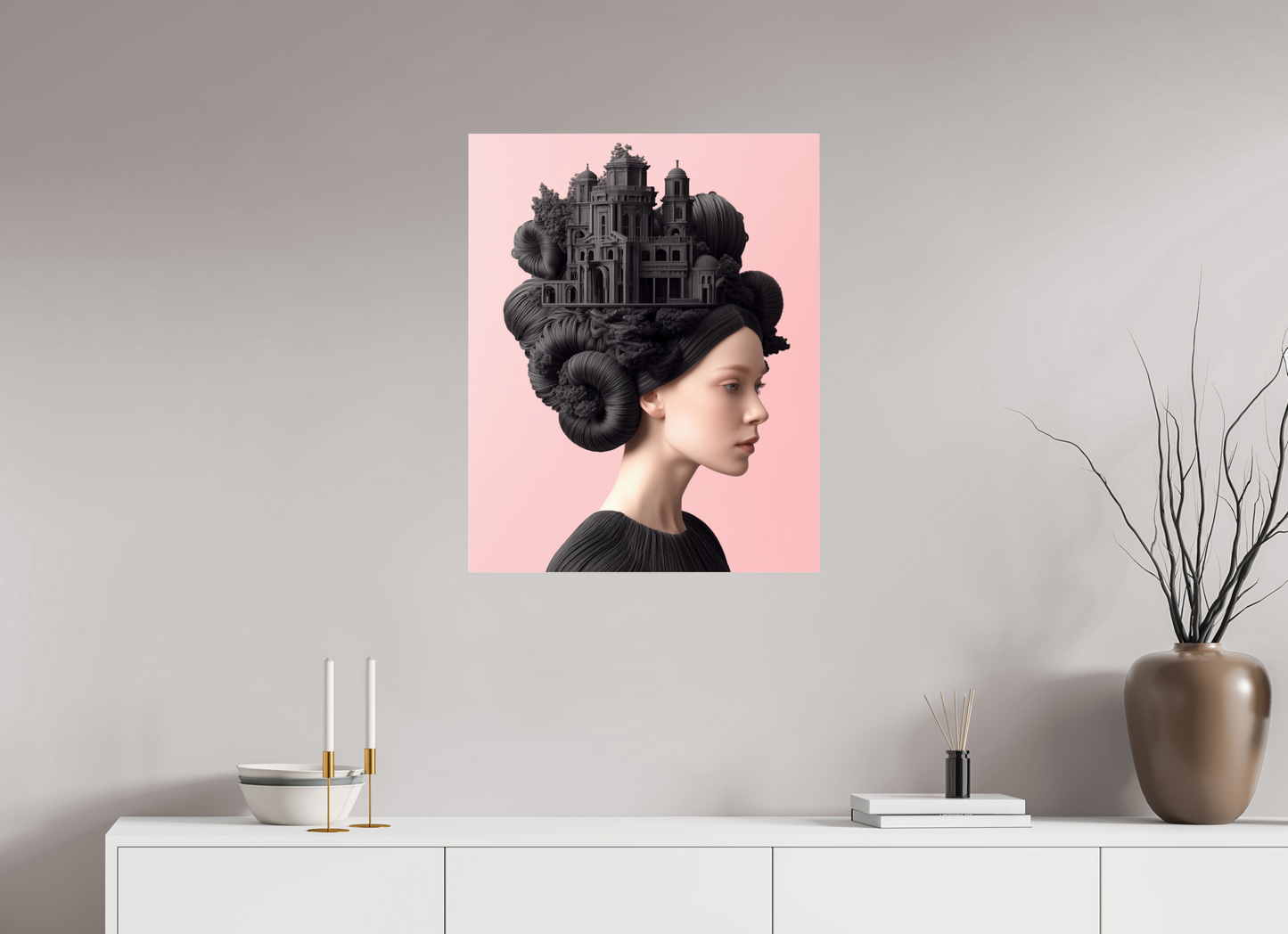 60 x 75 cm, Photo Print Under Acrylic Glass Hairdo IXX