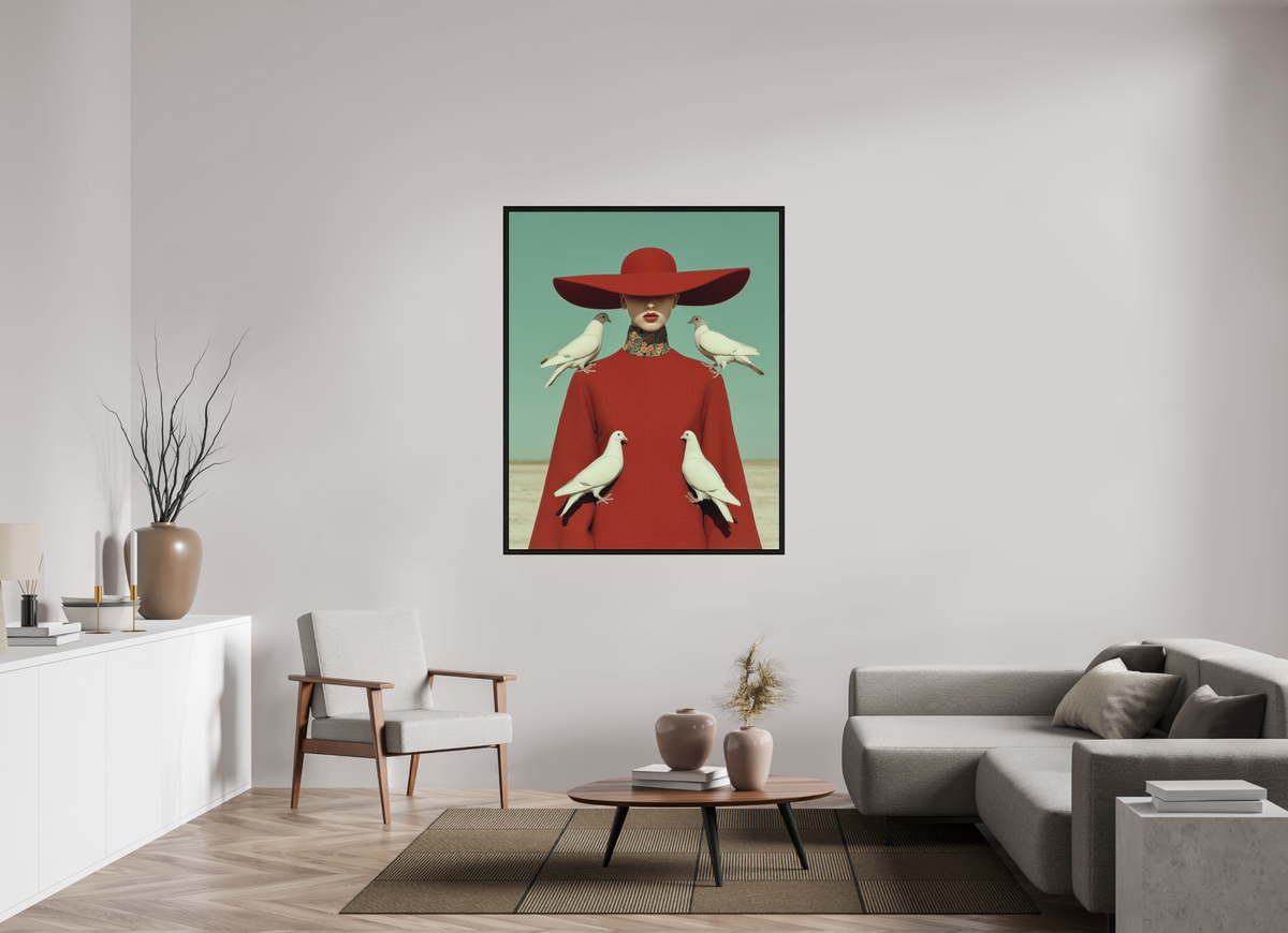 110 x 137,5 cm, Floater Frame Red Horizon IX
