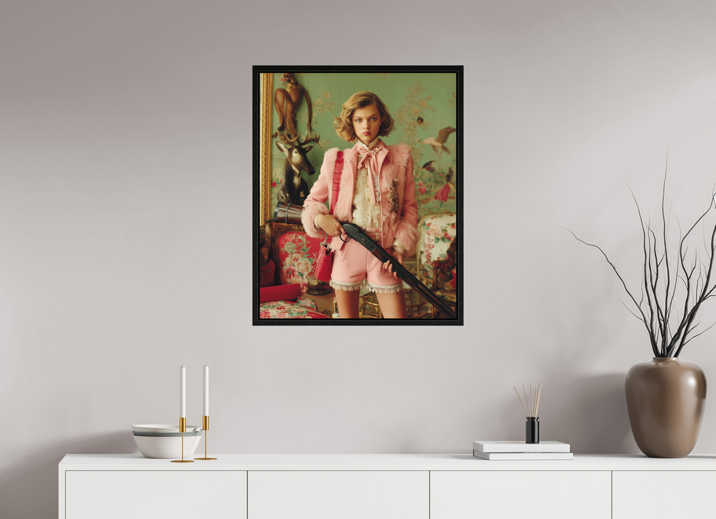 60 x 75 cm, Floater Frame Hunting Season III