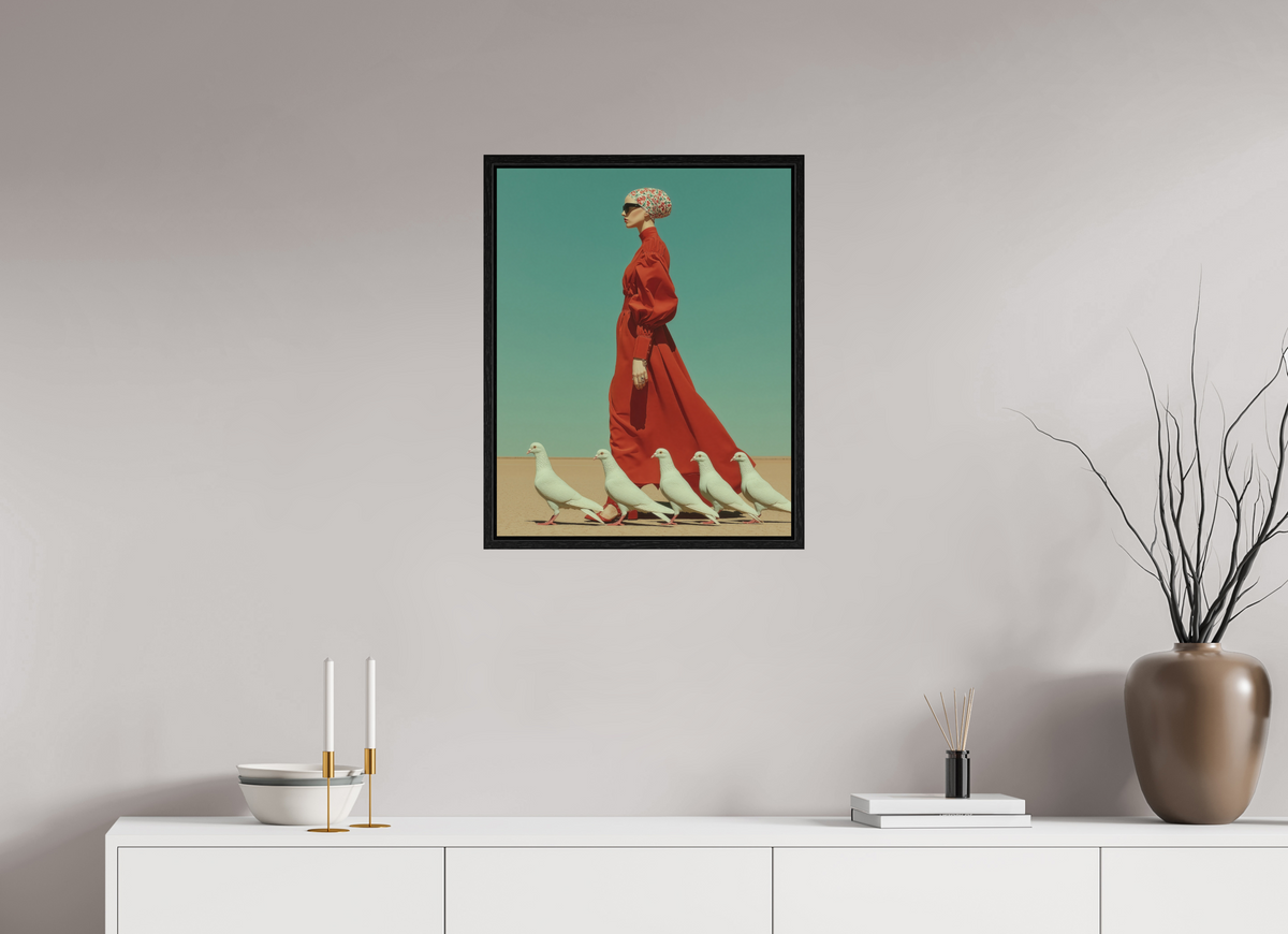 50 x 62,5 cm, Floater Frame Red Horizon XV