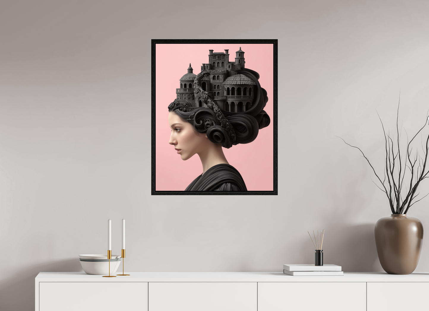 60 x 75 cm, Floater Frame Hairdo XVI
