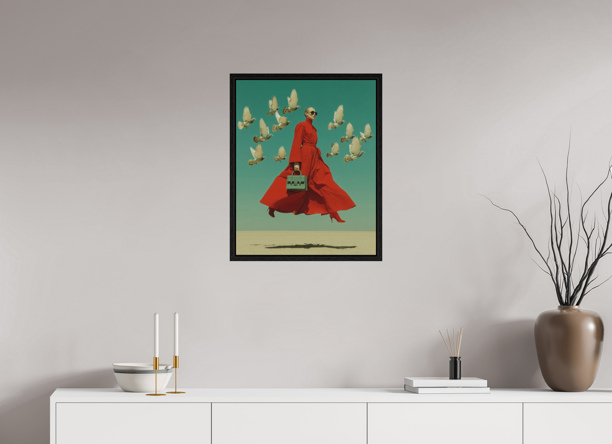 50 x 62,5 cm, Floater Frame Red Horizon XI