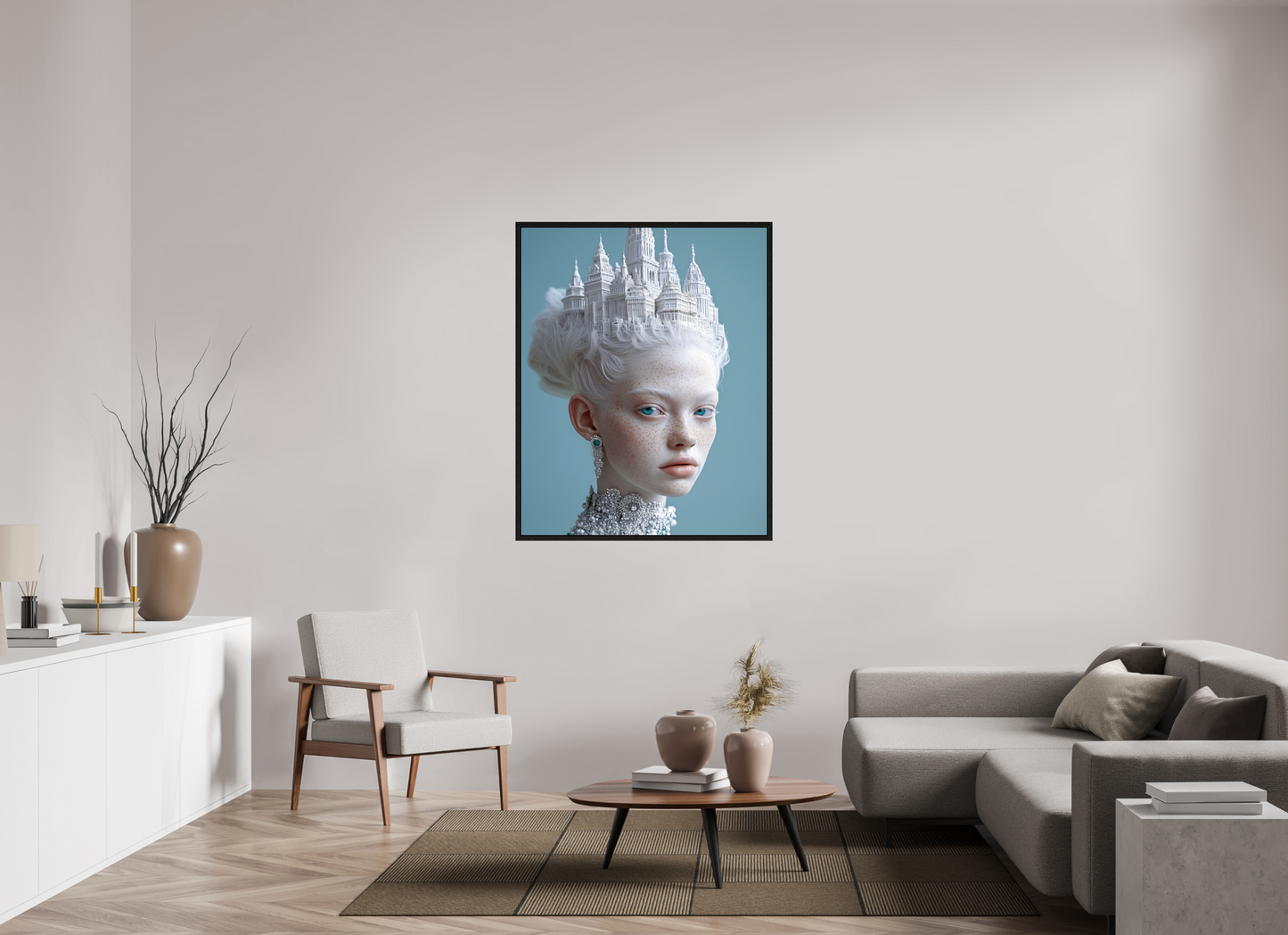 100 x 125 cm, Floater Frame Hairdo IX