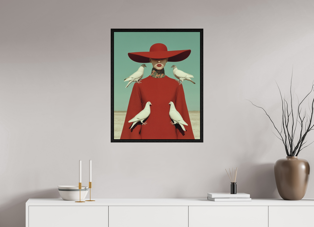 60 x 75 cm, Floater Frame Red Horizon IX