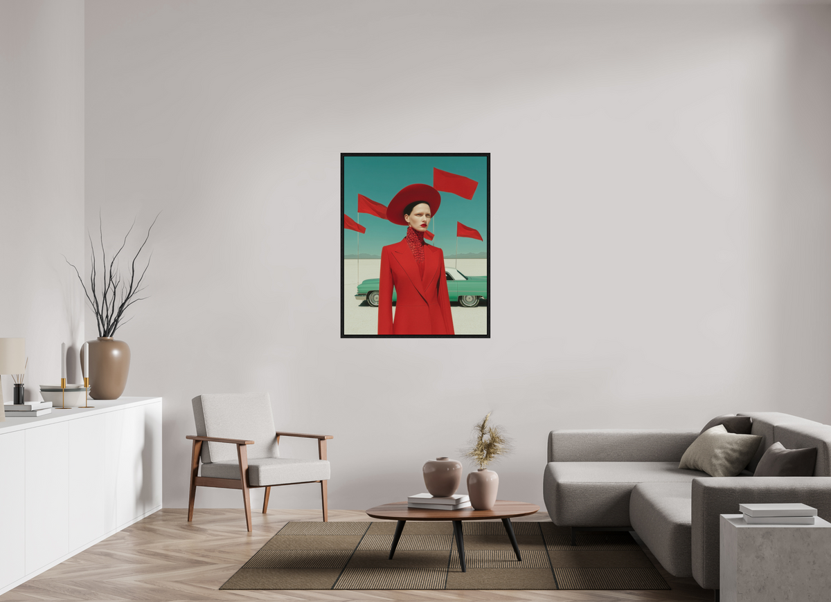 90 x 112,5 cm, Floater Frame Red Horizon I