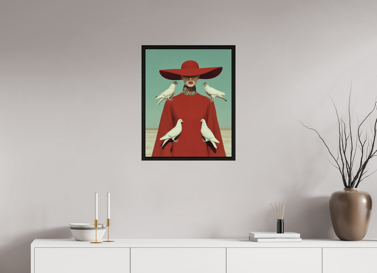 50 x 62,5 cm, Floater Frame Red Horizon IX