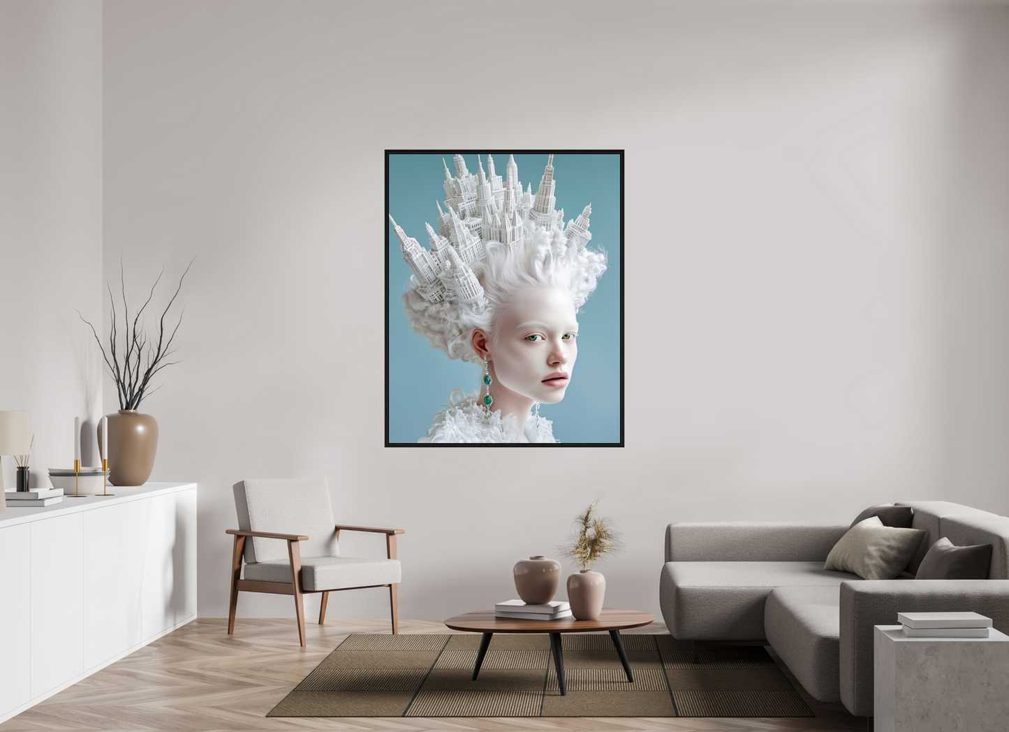 120 x 150 cm, Floater Frame Hairdo XII