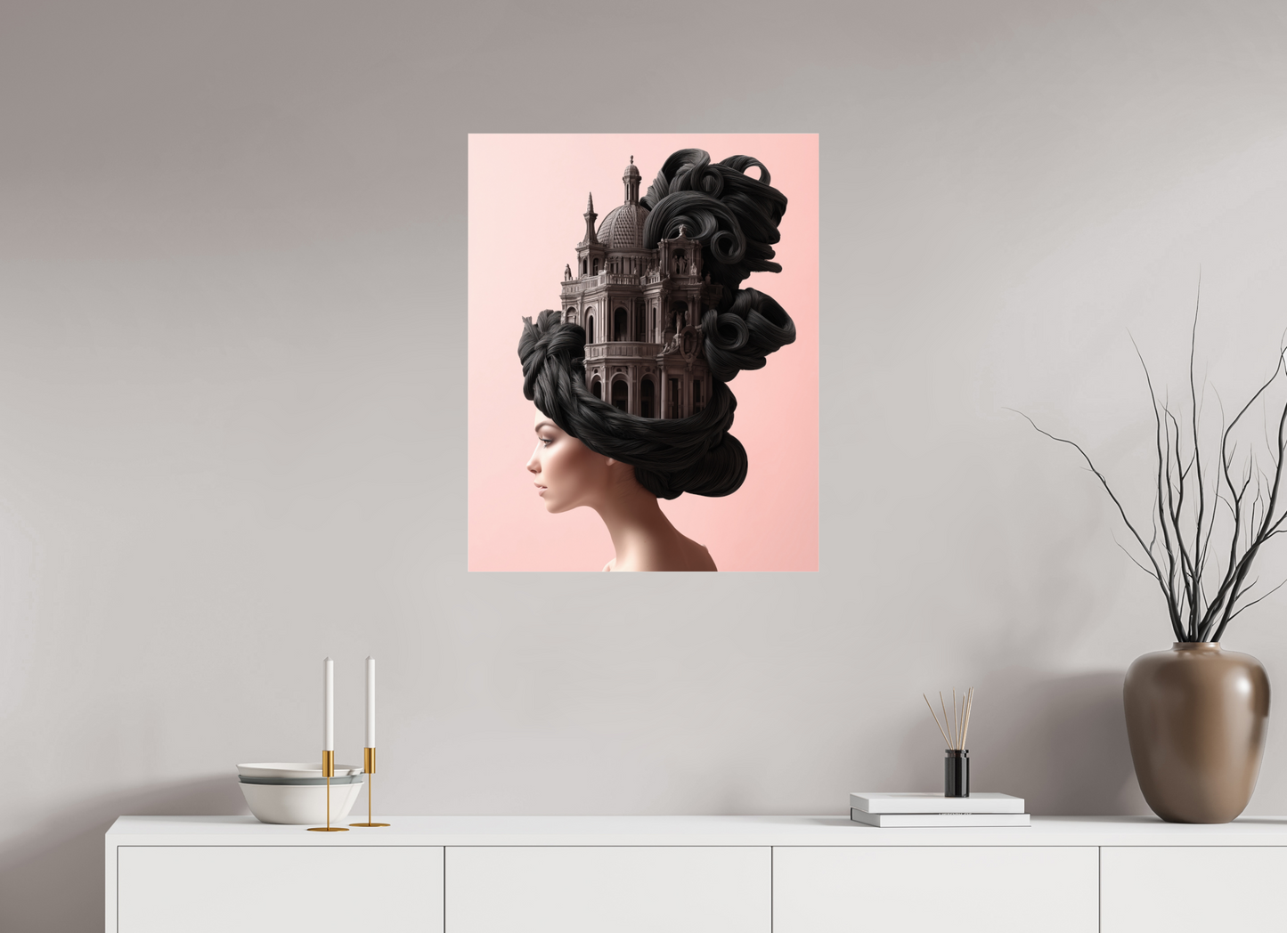 60 x 75 cm, Photo Print Under Acrylic Glass Hairdo XV