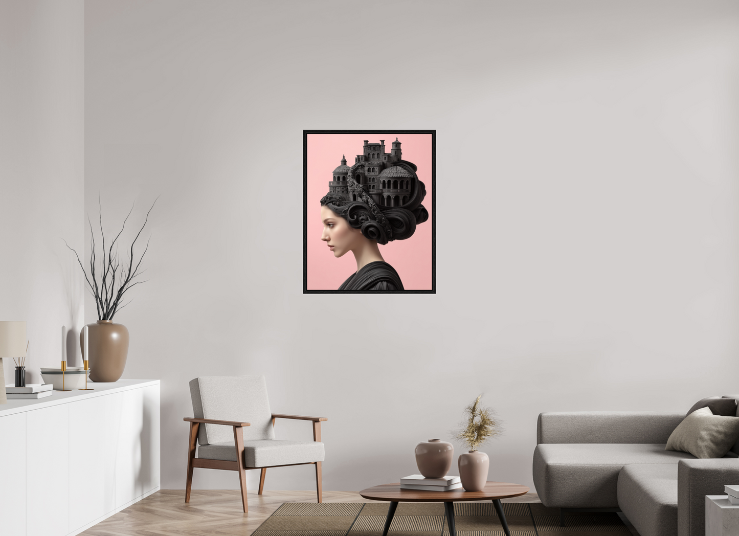 70 x 87,5 cm, Floater Frame Hairdo XVI