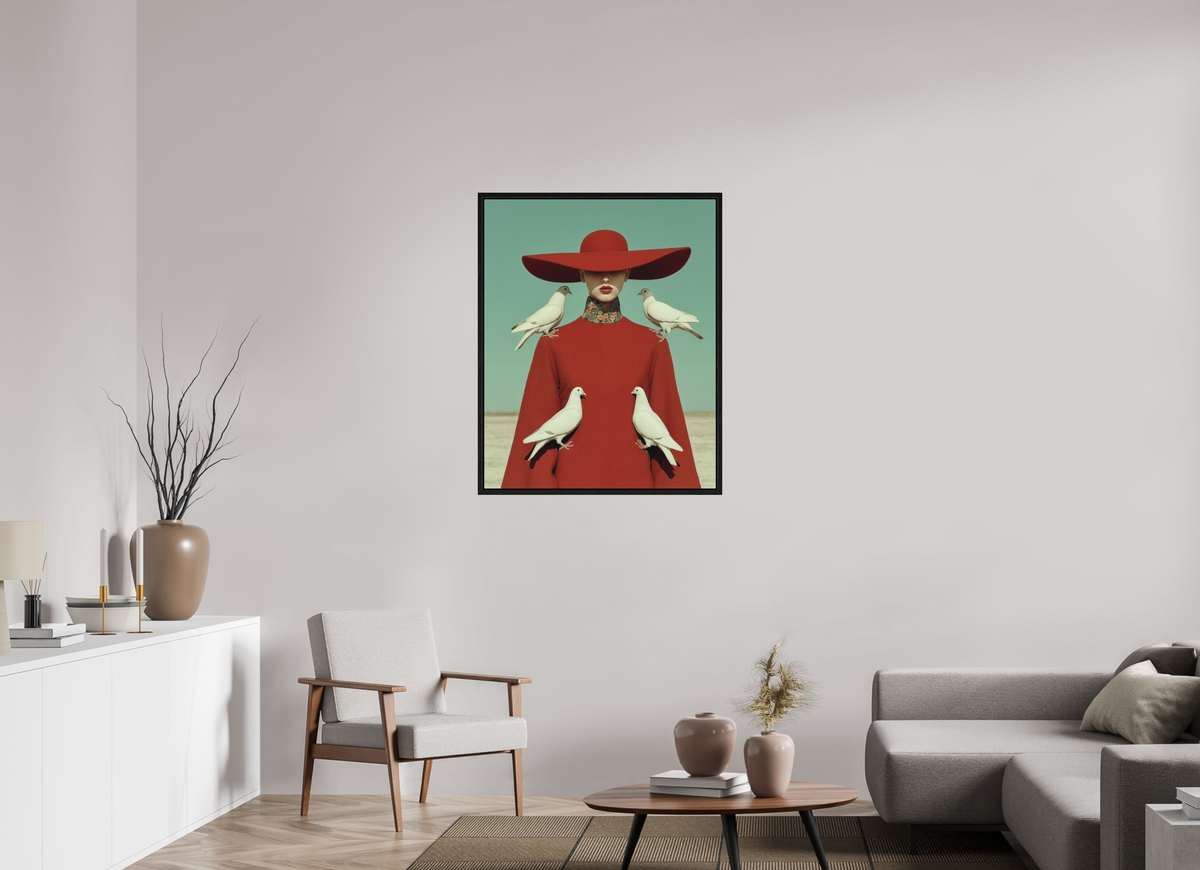80 x 100 cm, Floater Frame Red Horizon IX