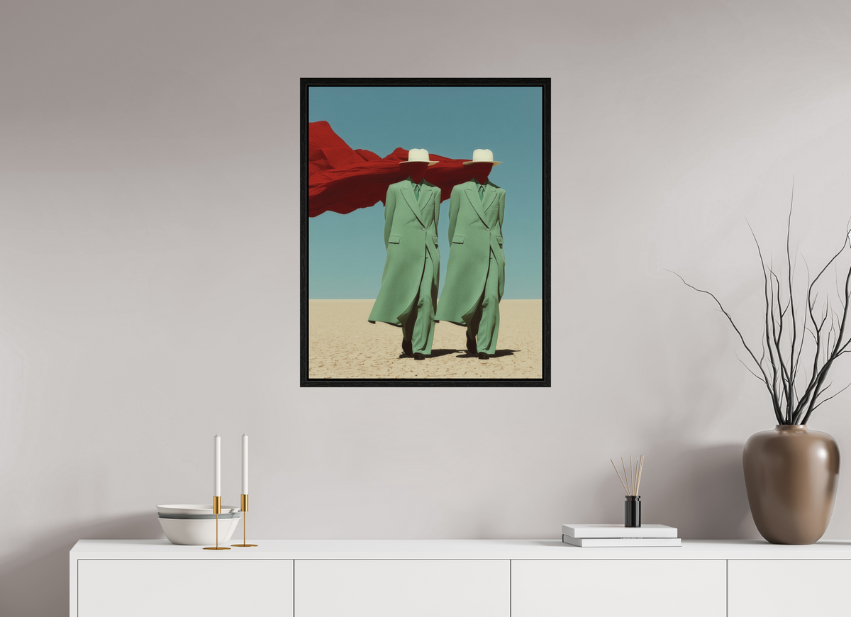 60 x 75 cm, Floater Frame Red Horizon XIII