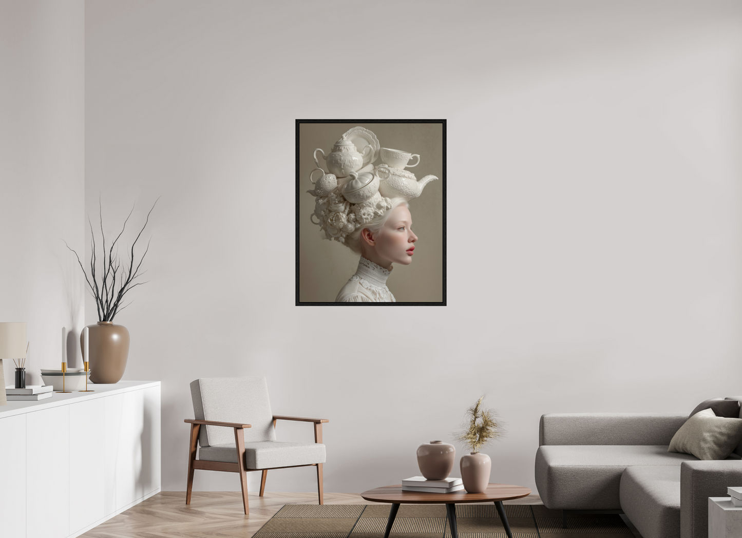80 x 100 cm, Floater Frame Hairdo I