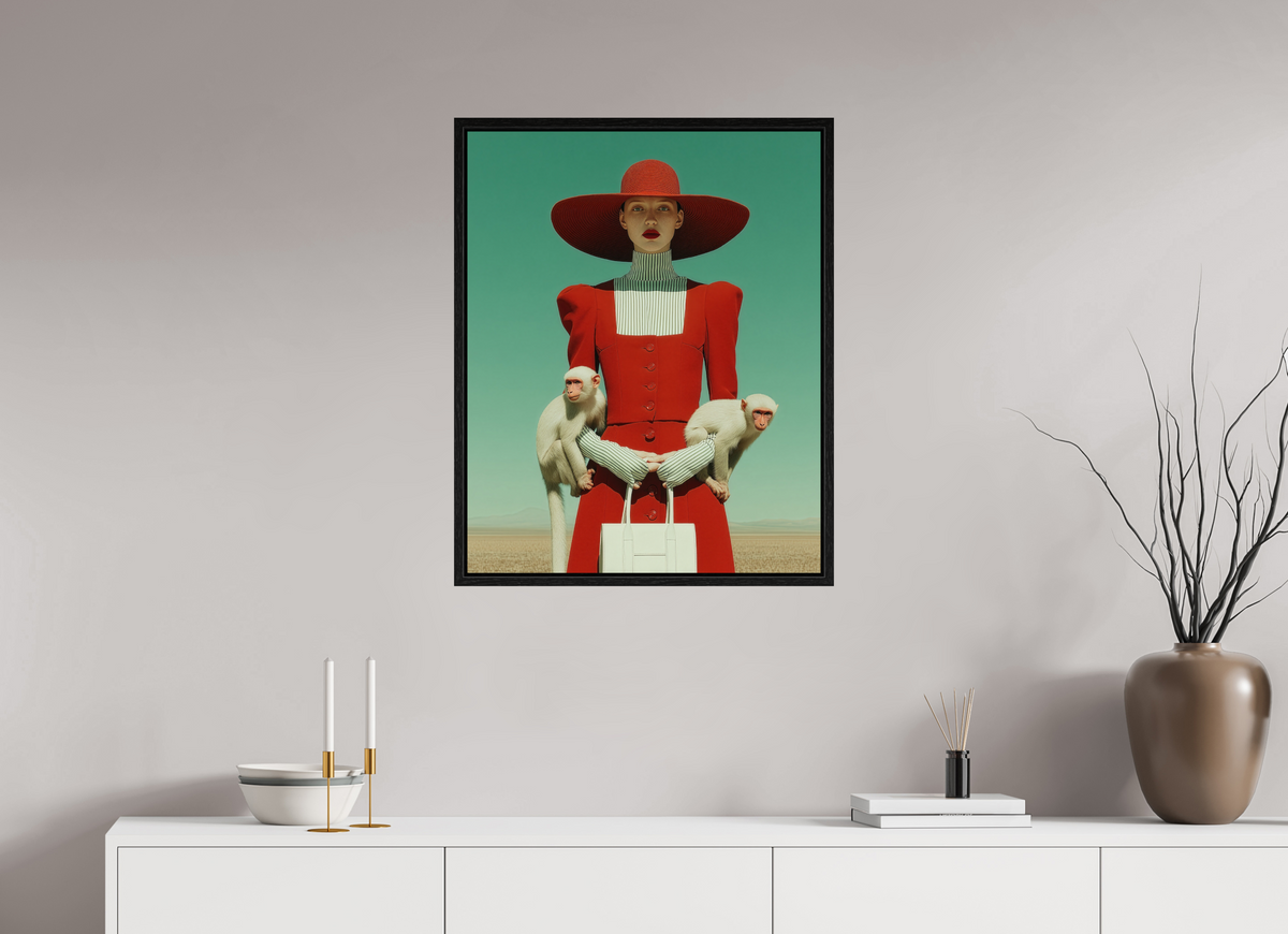 60 x 75 cm, Floater Frame Red Horizon III