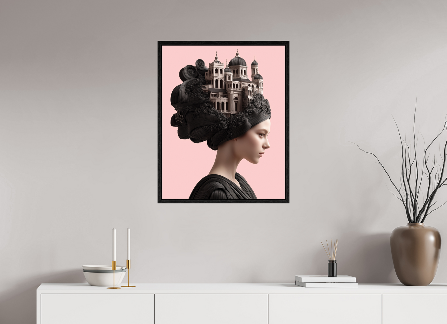 60 x 75 cm, Floater Frame Hairdo XXIII