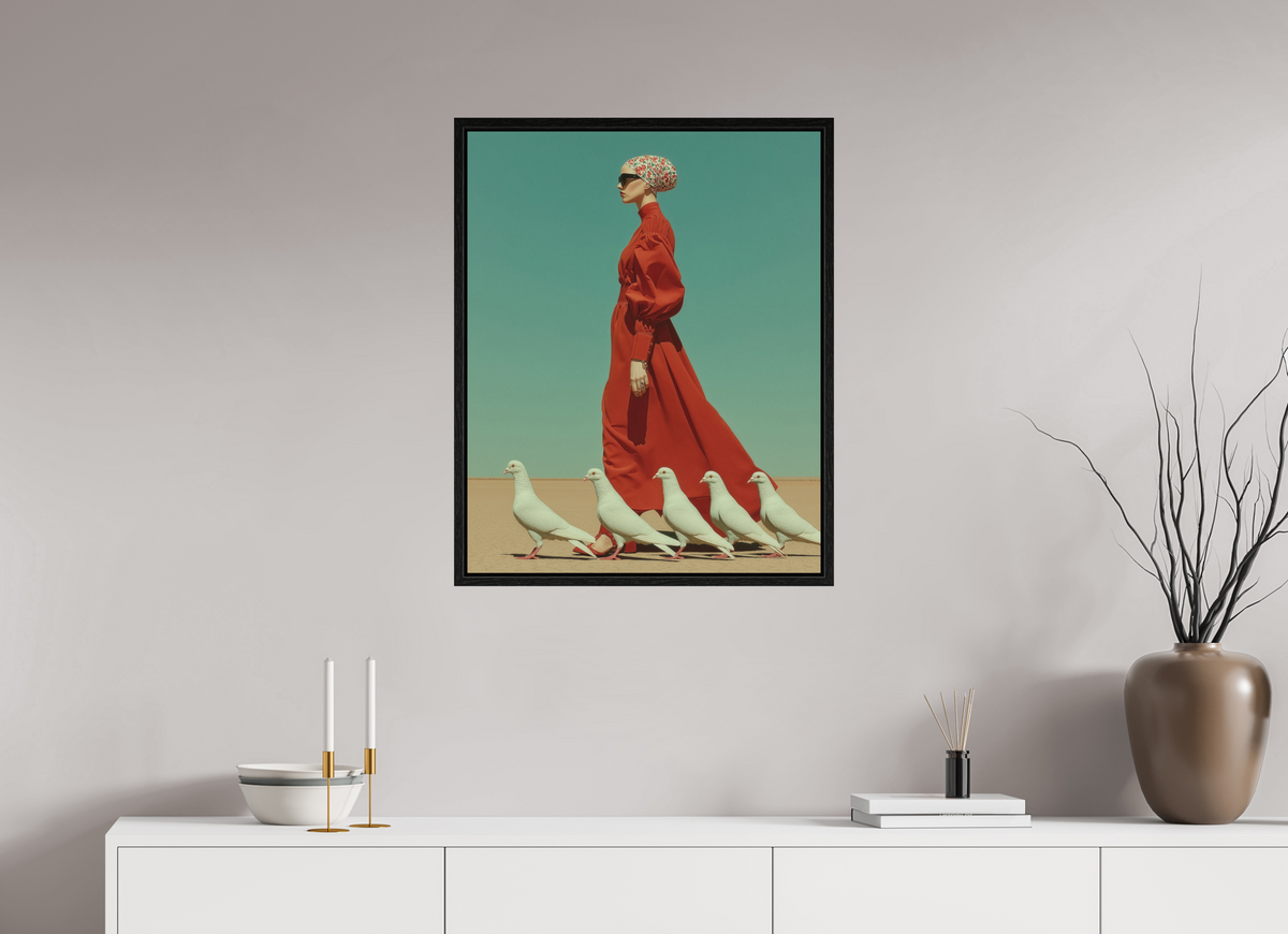60 x 75 cm, Floater Frame Red Horizon XV