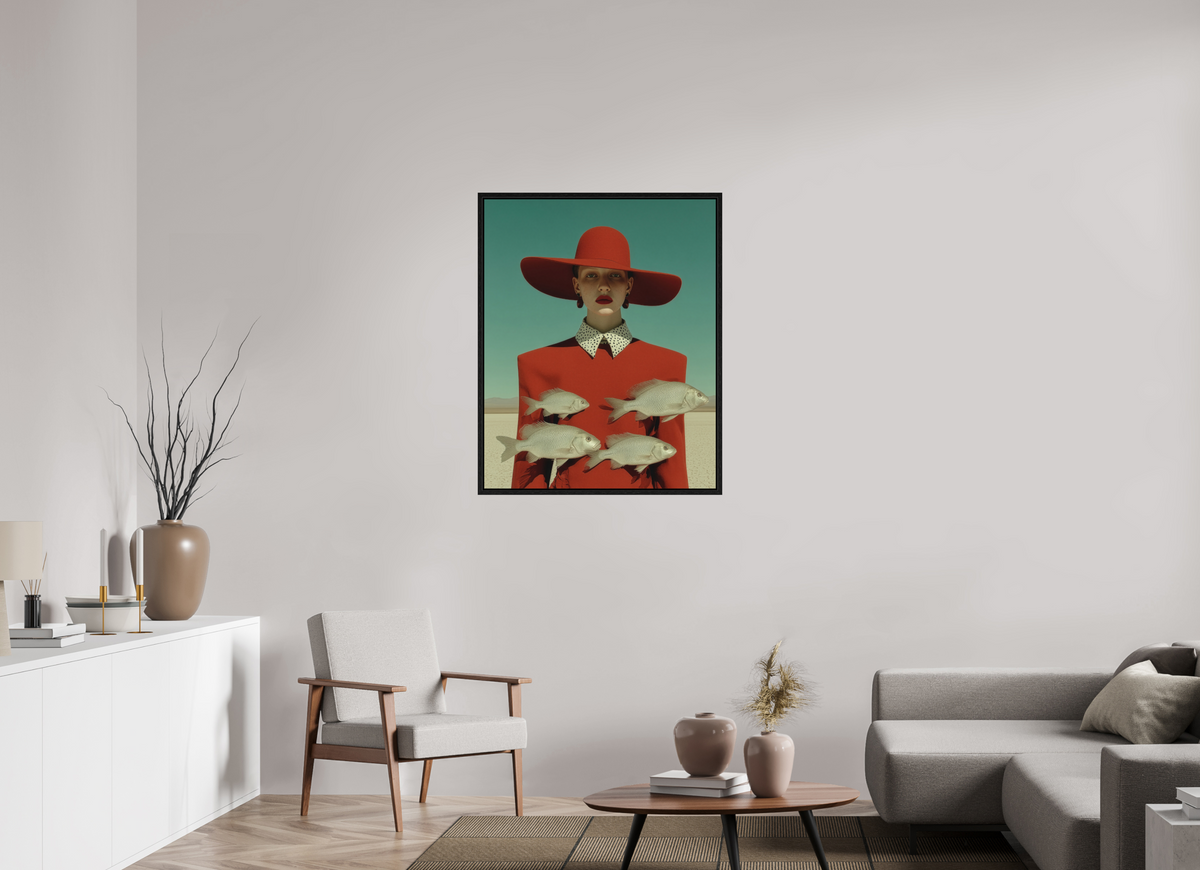 80 x 100 cm, Floater Frame Red Horizon VI