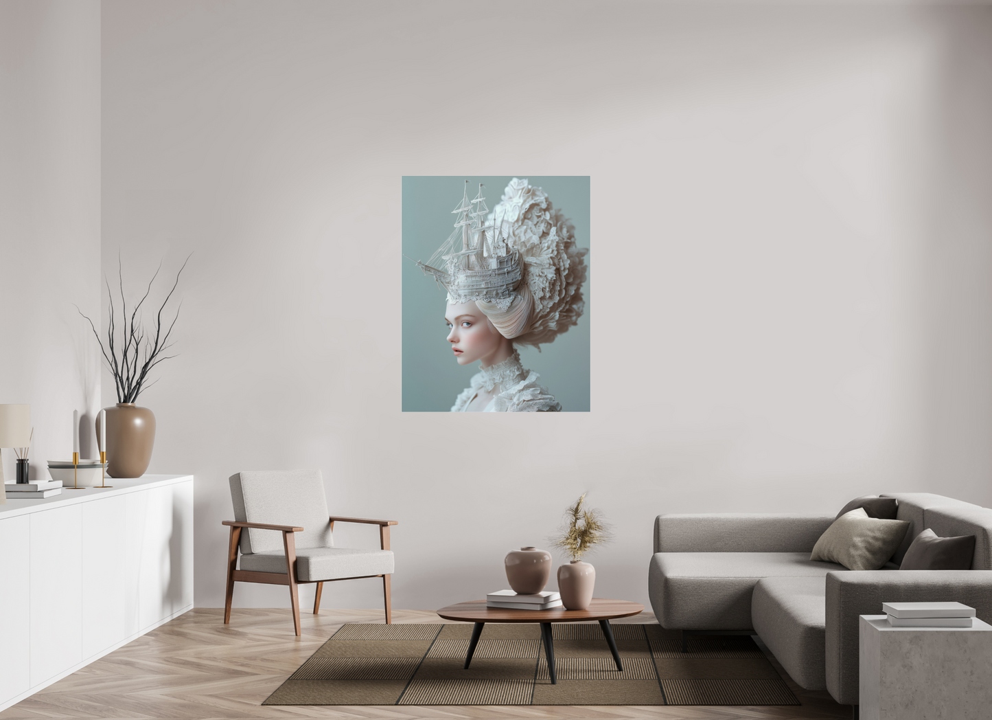 100 x 125 cm, Photo Print Under Acrylic Glass Hairdo XVII