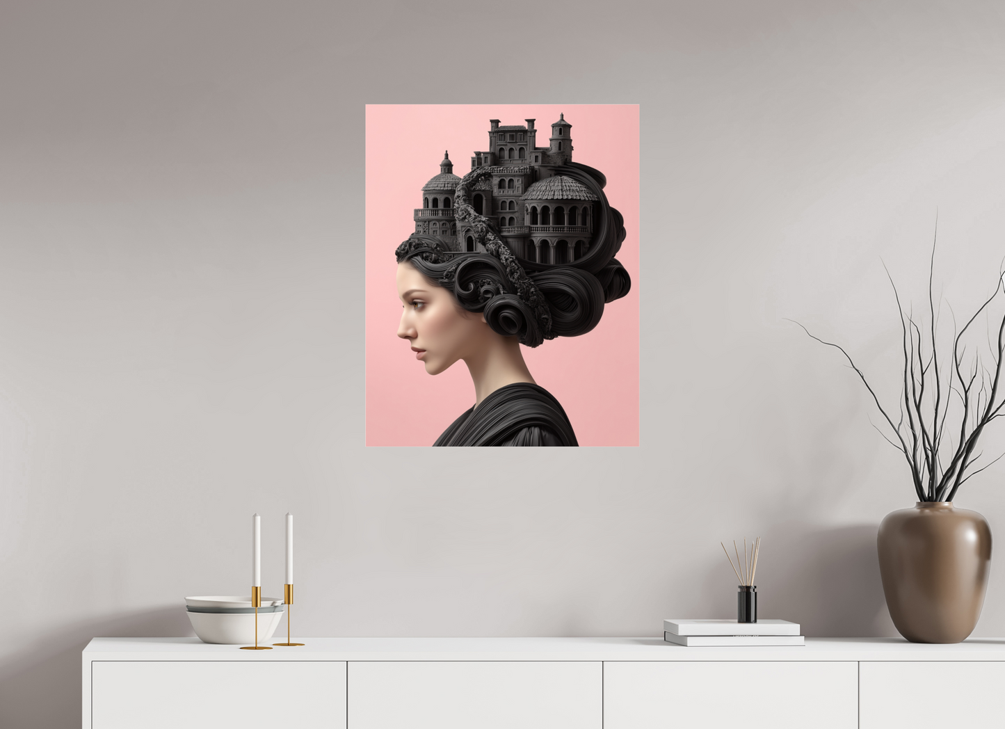 60 x 75 cm, Photo Print Under Acrylic Glass Hairdo XVI